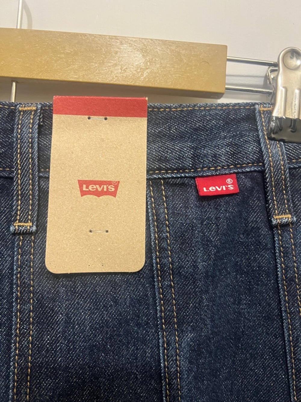 Levi's Dark Blue Paneled Denim Mini Skirt - Picture 6 of 9